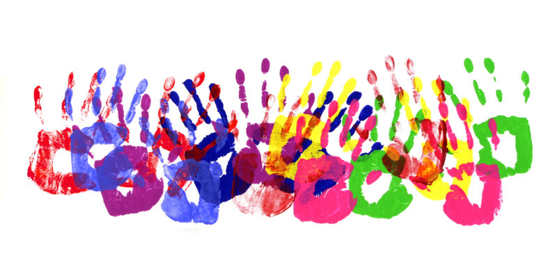 Bunte Handabdrücke