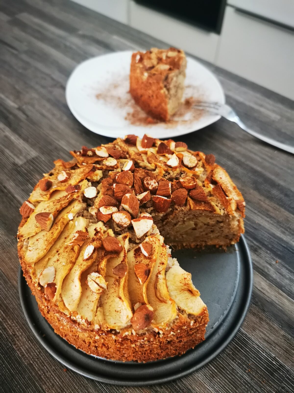 Apfelkuchen mit weißen Bohnen