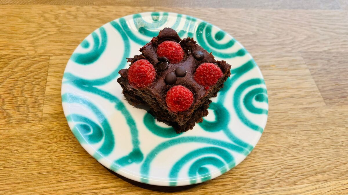 Schoko-Himbeer-Brownies mit Bohnen